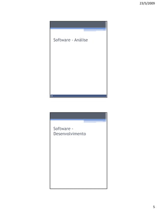 23/5/2009




     Software - Análise




08




     Software -
     Desenvolvimento




                                 5
 