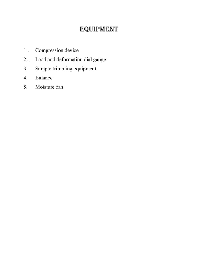 Unconfined compression test | DOCX