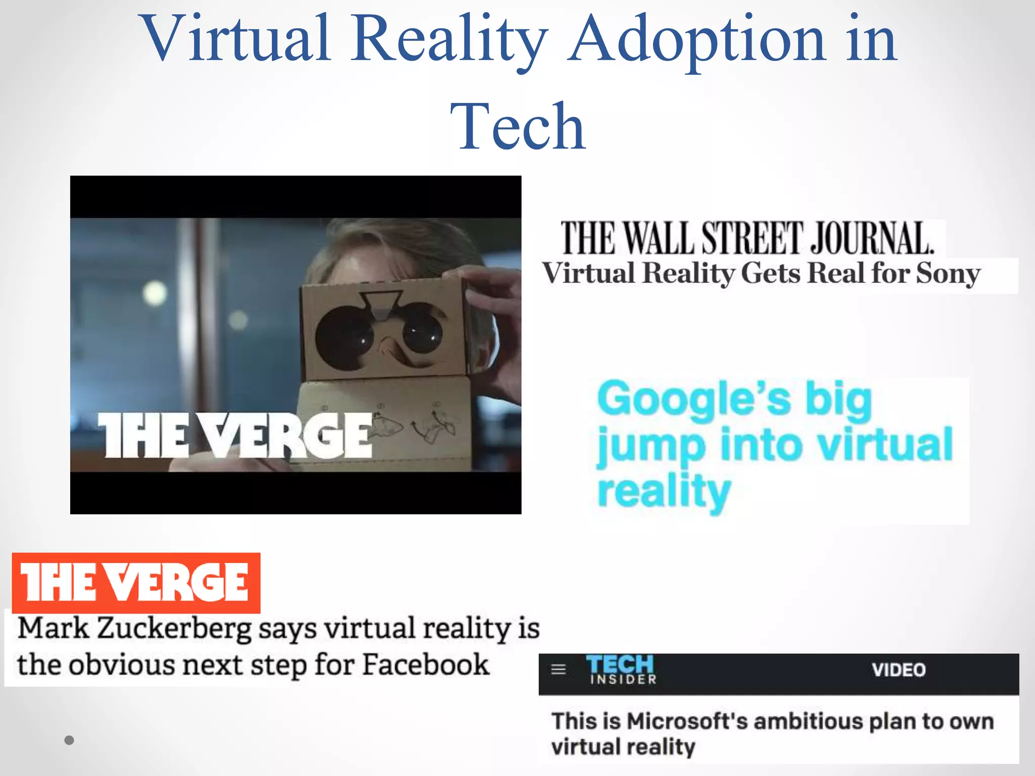 Virtual Reality Adoption in
Tech
 