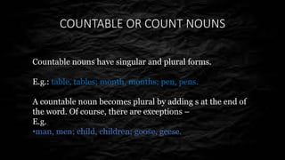 Com Man Countable Uncontable and contable nouns | PPTX