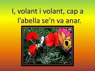 I, volant i volant, cap a
   l’abella se’n va anar.
 
