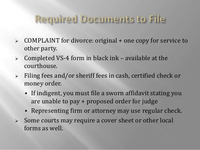 Filing divorce papers virginia