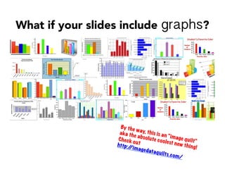 What if your slides include graphs?
By the way, this is an “image quilt”
aka the absolute coolest new thing!
Check outhttp://imagedataquilts.com/
	
  
 