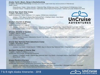 7 & 8 night Alaska itineraries – 2018
 