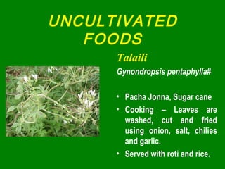 Pacha Rotti Uncultivated foods | PPT