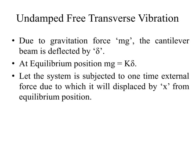 Undamped Free Vibration | PPTX | Physics | Science