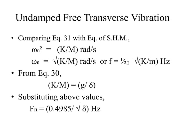 Undamped Free Vibration | PPTX | Physics | Science
