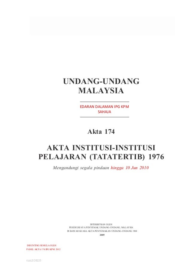 Akta 174 Ipg Politeknik Universiti
