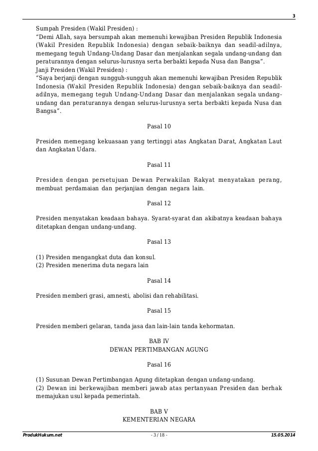 Naskah asli uud 1945 sebelum amandemen