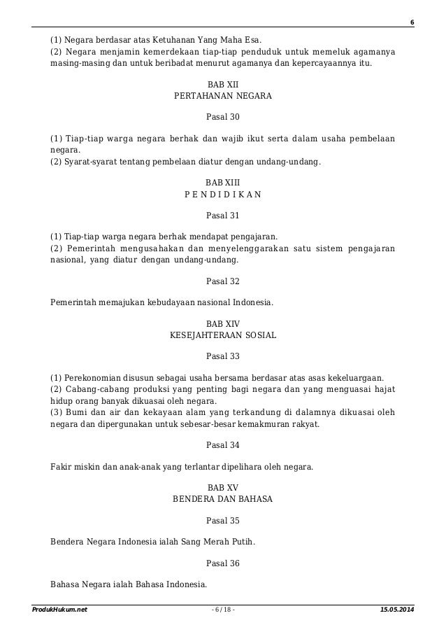 Pasal 6 uud 1945 sebelum amandemen