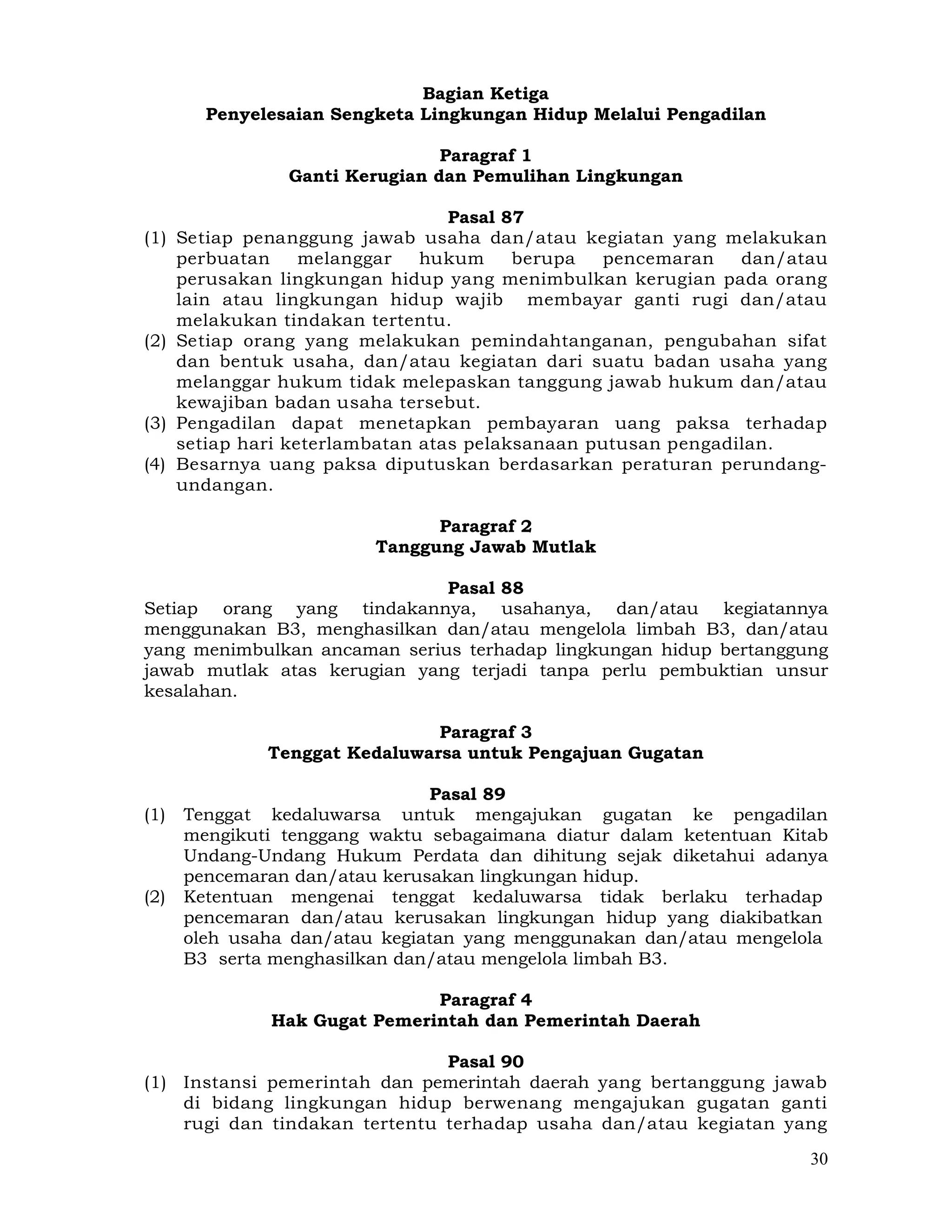 Undang undang nomor 32 tahun 2009 tentang pengelolaan lingkungan hidup