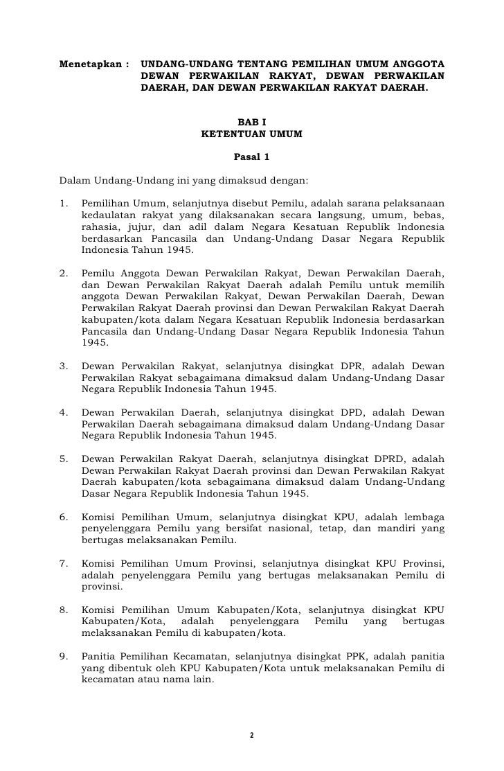 Undang undang pemilu