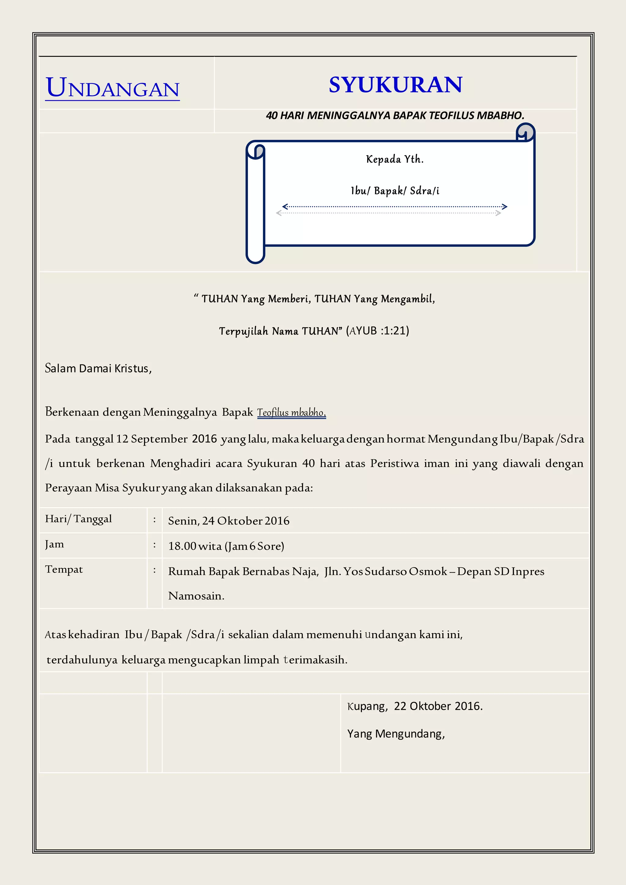 Undangan 40-hari | PDF