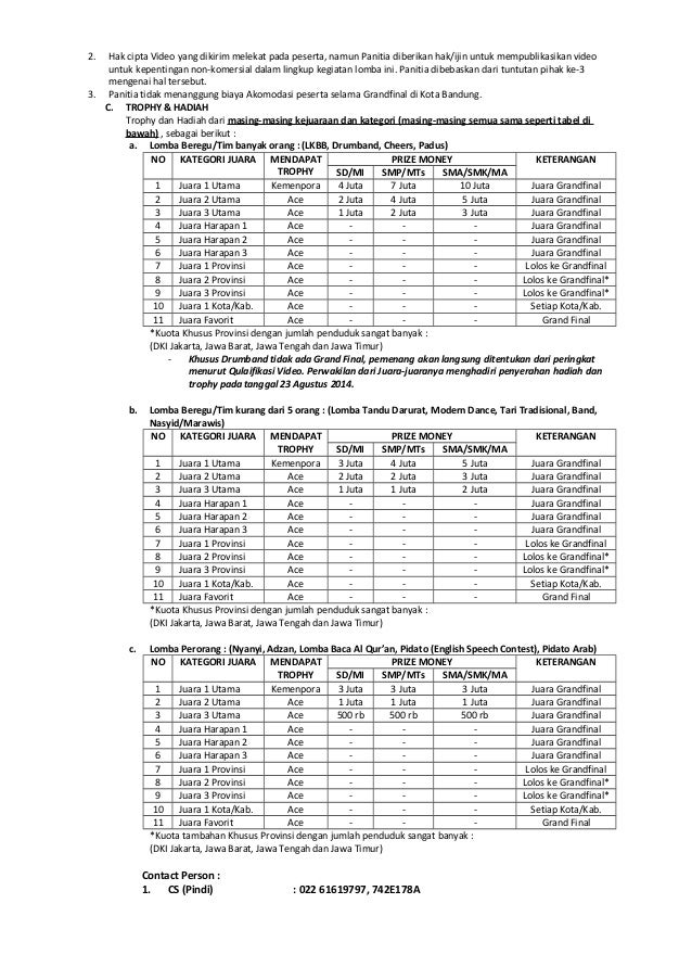 Format Penilaian Lomba Nasyid Guru Paud