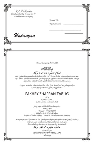 Undangan aqiqah | PDF