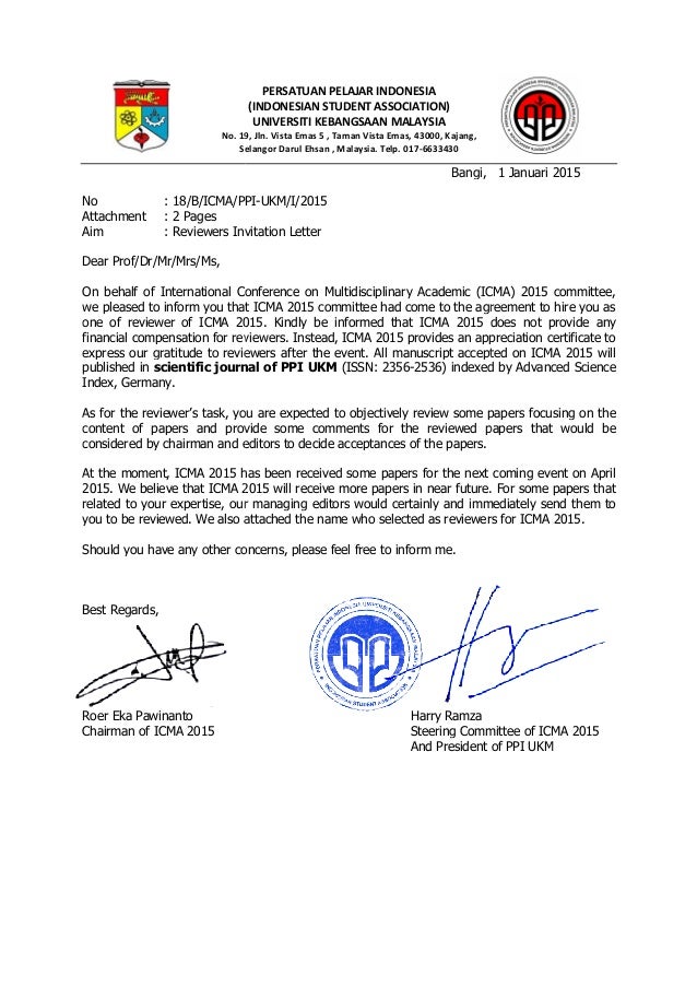 Contoh Surat Lantikan Sebagai Chairman