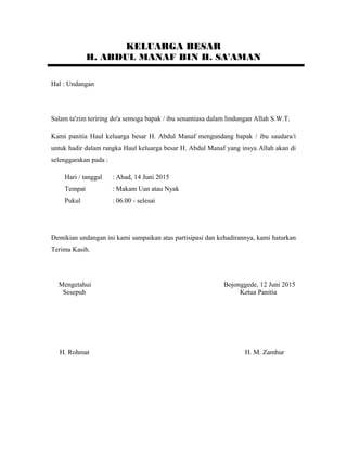 Undangan haul | PDF