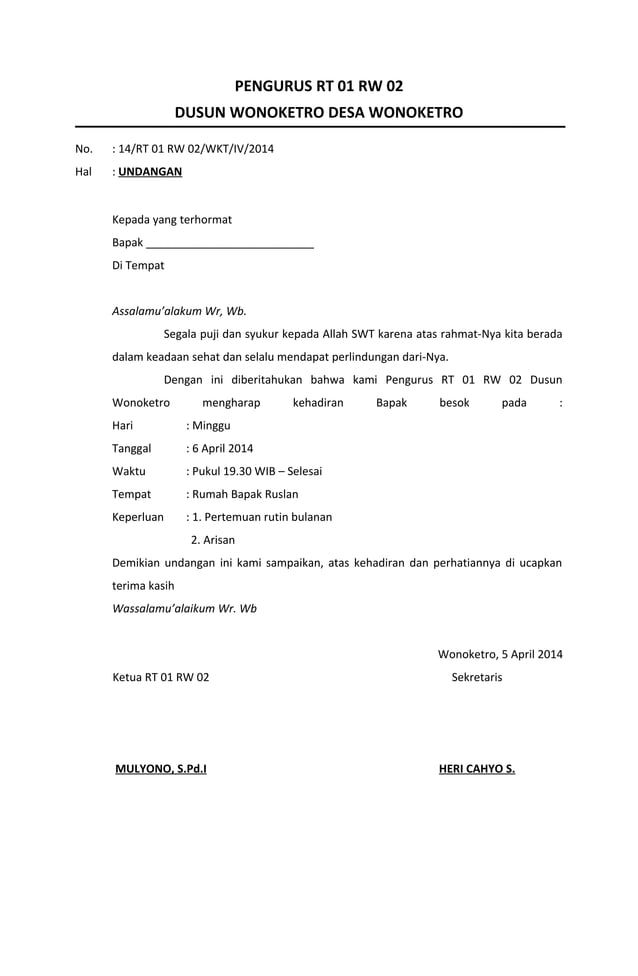 Undangan rapat | PDF