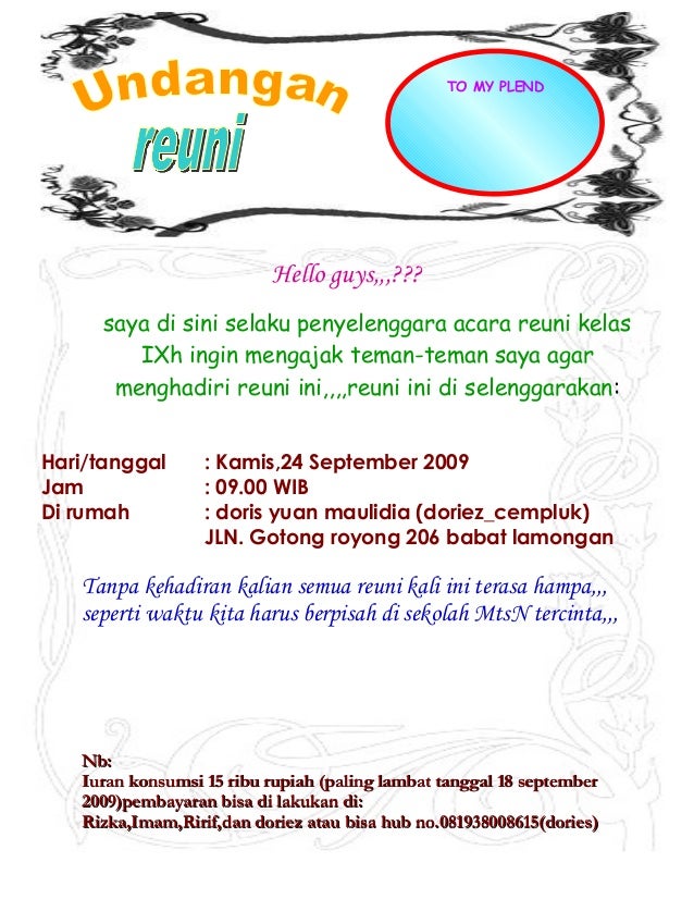 Contoh Undangan Reuni Affiliate Rockets