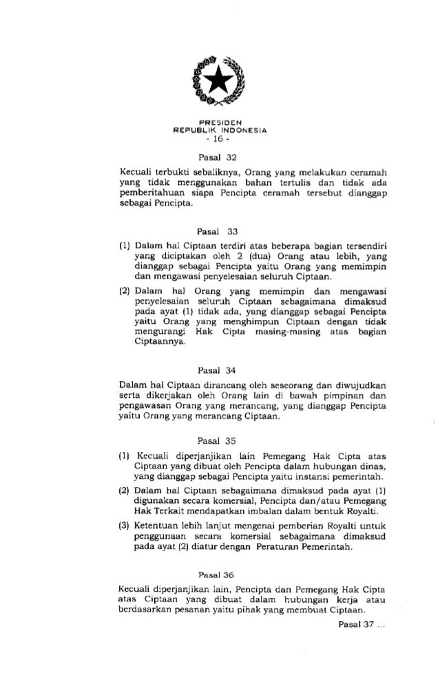 Undang Undang Hak Cipta Nomor 28 Tahun 2014