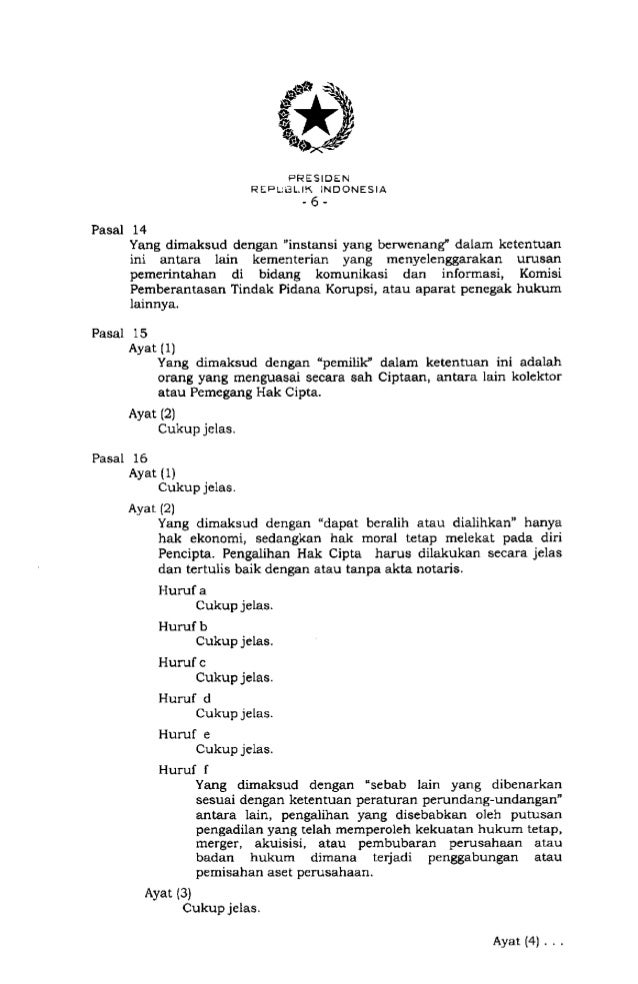 Undang undang hak cipta nomor 28 tahun 2014