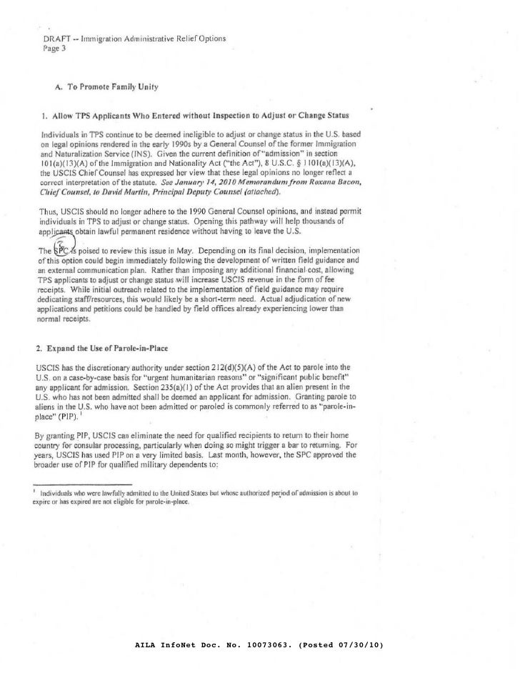 undated internal uscis draft memorandum discusses uscis cover letters