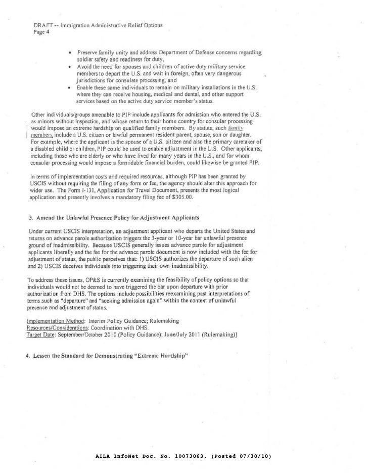 Undated Internal Uscis Draft Memorandum Discusses Administrative Alt Undated Internal Uscis Draft Memorandum Discusses Administrative Alt