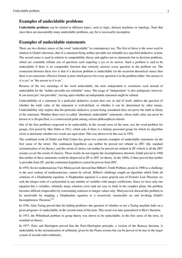 Undecidable Problem | PDF