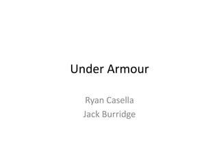 Under Armour
Ryan Casella
Jack Burridge
 