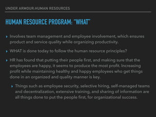 under armour employee benefits