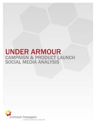 UNDER ARMOUR
CAMPAIGN & PRODUCT LAUNCH
SOCIAL MEDIA ANALYSIS
 