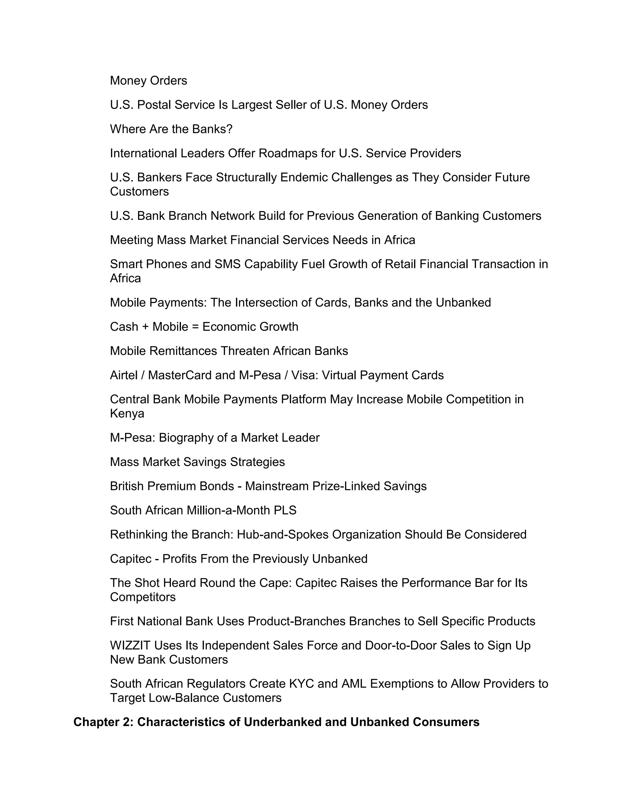 Underbanked Underbanked and Unbanked Consumers in the U.S.: Successfully Targeting ...