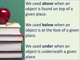 Under , below , above | PPTX