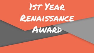 1st Year
Renaissance
Award
 