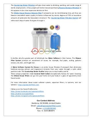 Under Counter Water Softener System, RO Systems - ApexWaterFilters