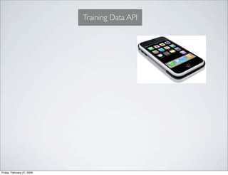 Training Data API




Friday, February 27, 2009
 
