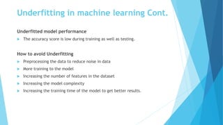 Underfitting and Overfitting in Machine Learning | PPTX