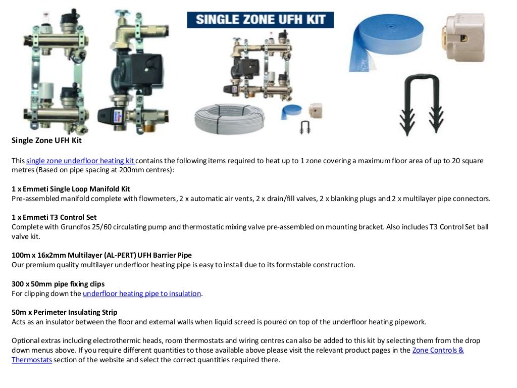 Underfloor Heating Single Zone Underfloor Heating Kits
