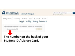 The number on the back of your
Student ID / Library Card.
 