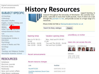 History Resources
 
