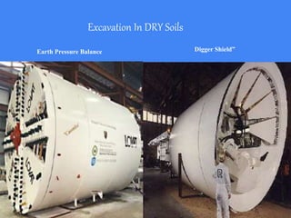 Excavation In DRY Soils
Earth Pressure Balance Digger Shield”
 