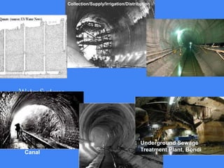 Water Systems..
Collection/Supply/Irrigation/Distribution
Underground Sewage
Treatment Plant, BondiCanal
 