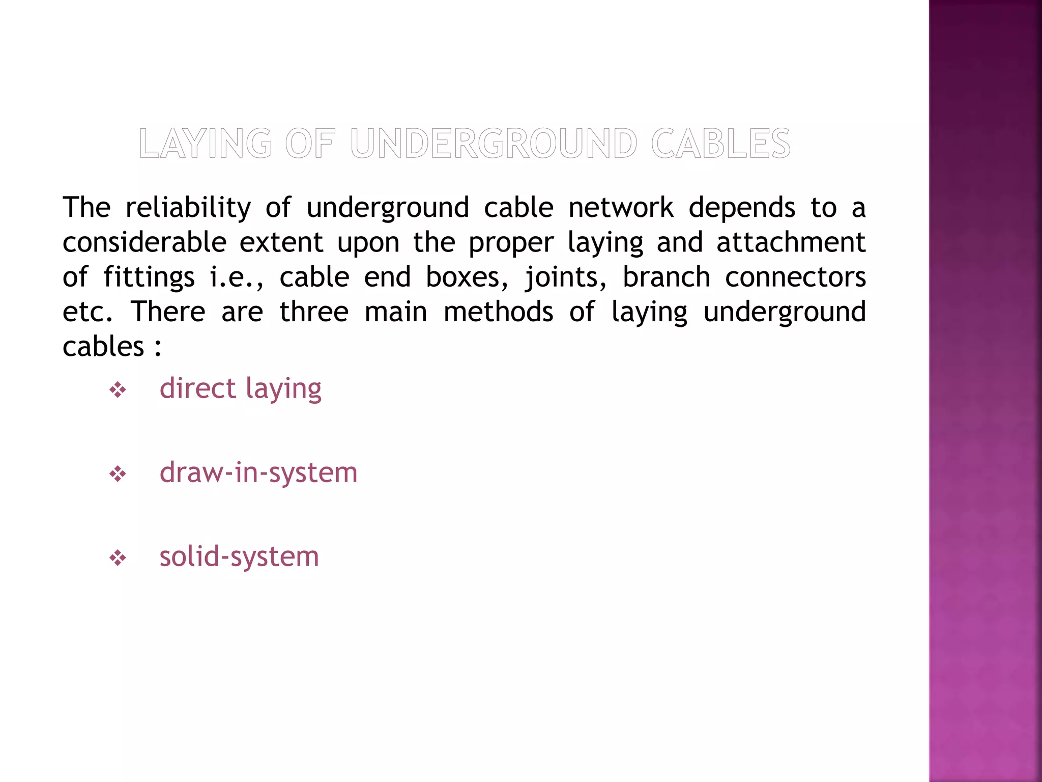 Underground cables | PPTX