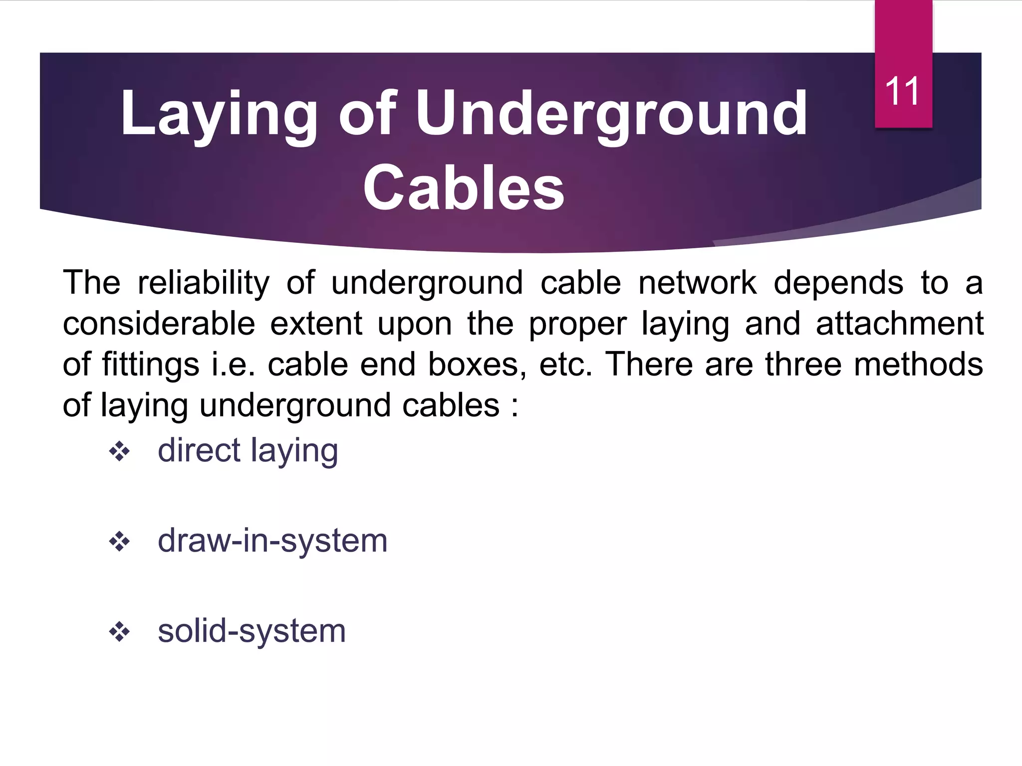 Underground cables | PPTX