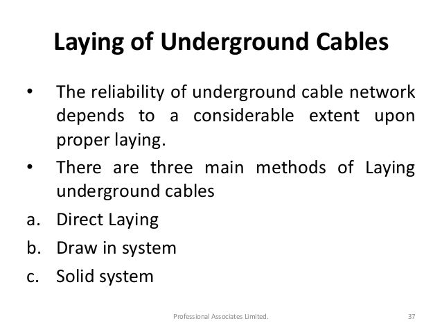 Under Ground Cables Presention