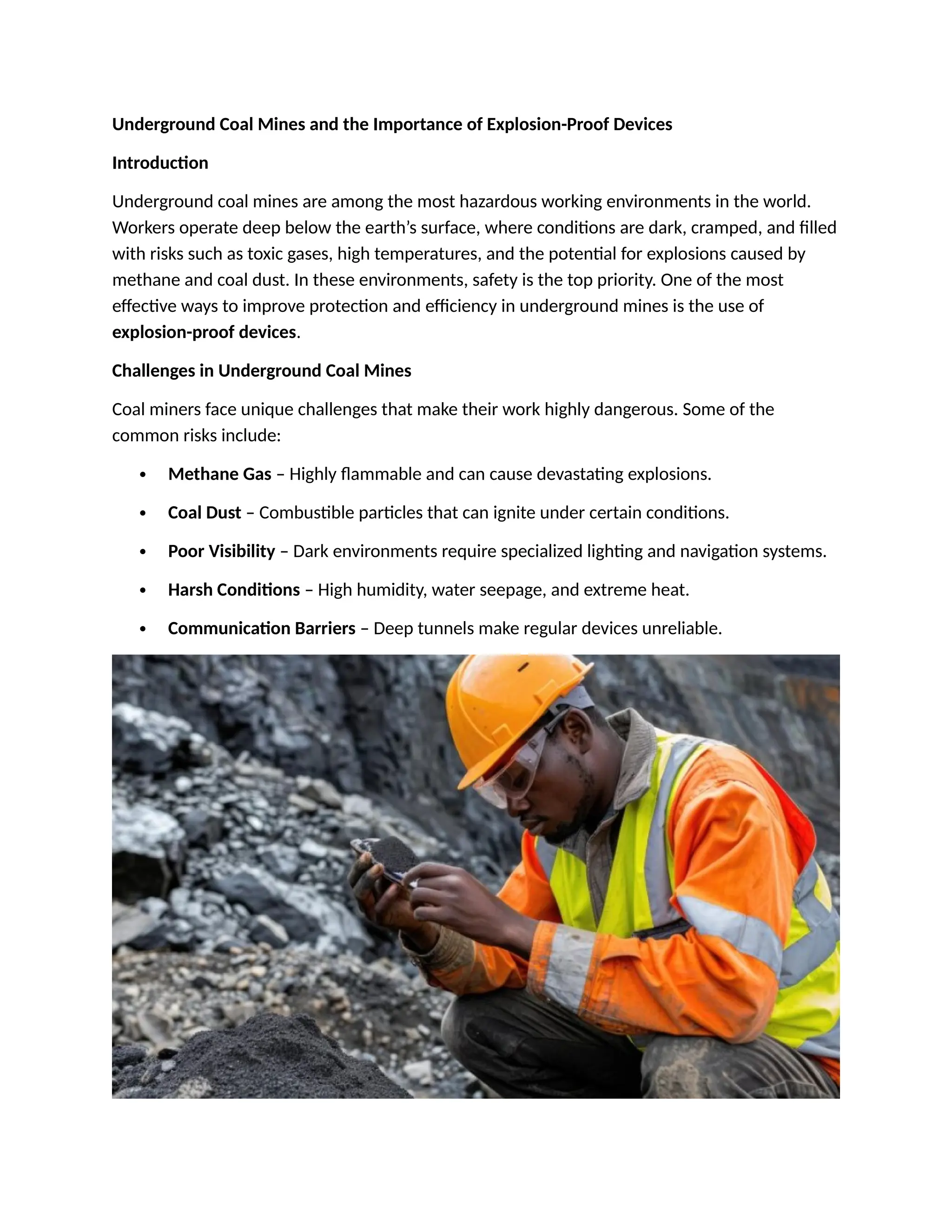 Underground Coal Mines and the Importance of Explosion.docx