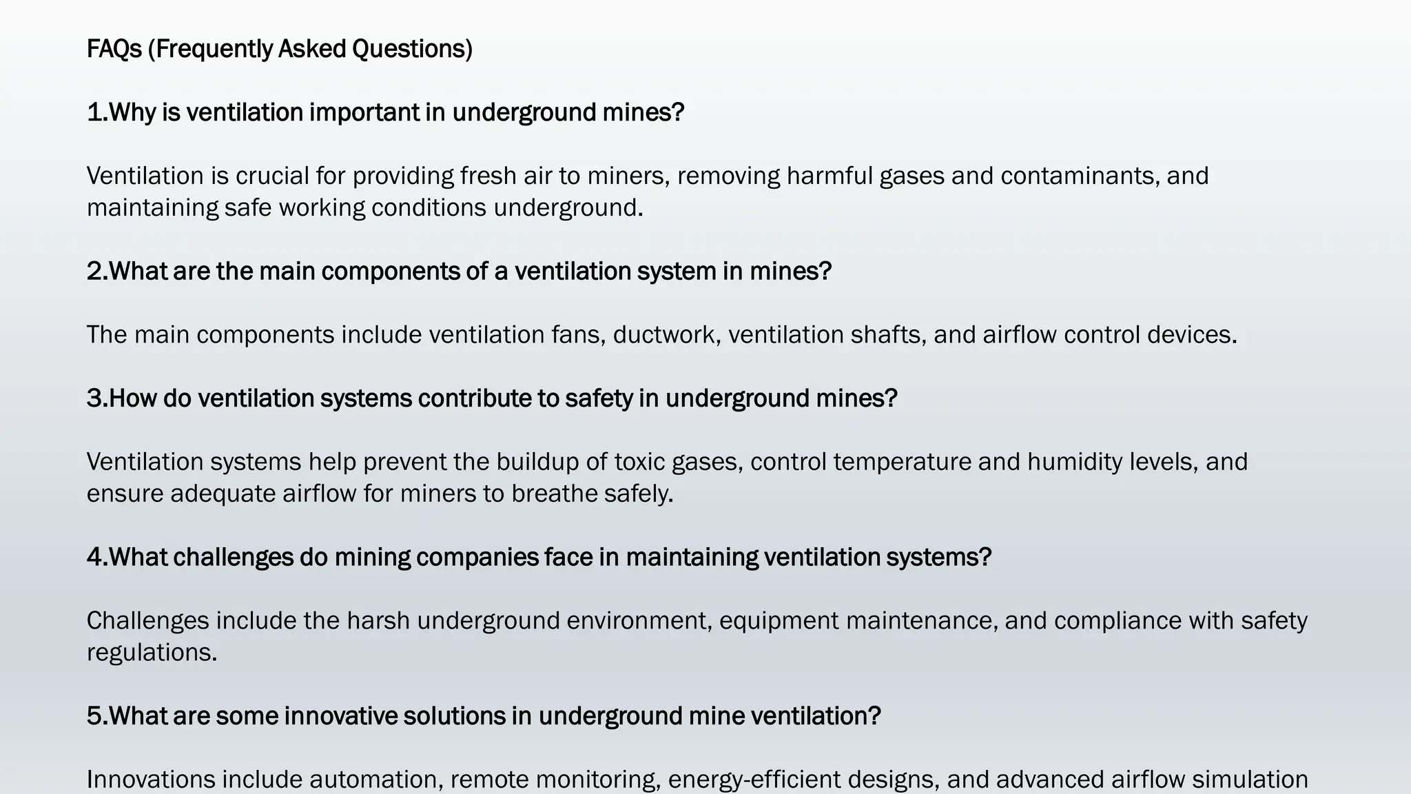 Underground Mine Ventilation Systems Canada: Ensuring Safety and ...