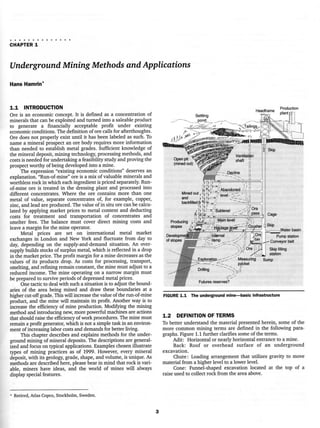 Underground mining methods