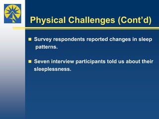 PrescriptionsDeferred Care (Cont’d)Like others with medical debt, those we interviewed had to balance costs with what was best for their health.For example, some didn’t fill prescriptions. Carol made month-to-month decisions about which of her many prescriptions she could afford to fill.A few participants cut pills in half.Some changed to generics that they believed didn’t work as well as brand name drugs.