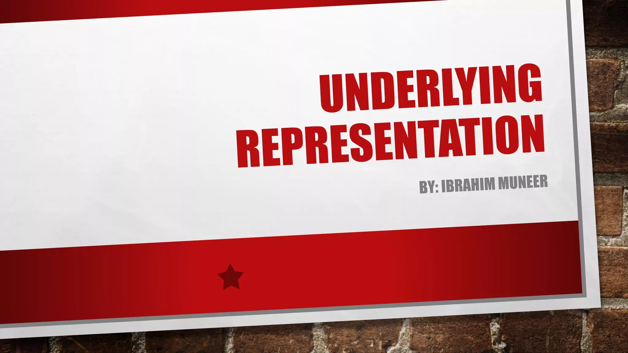 Underlying representation